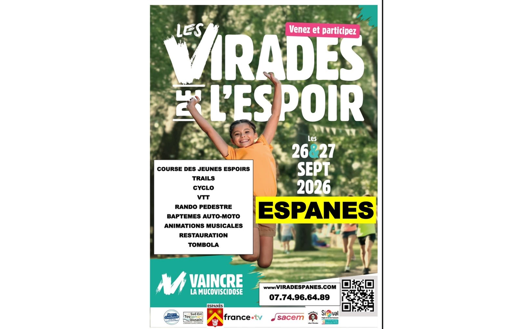 Virades de l&rsquo;Espoir – 26 et 27 septembre 2026